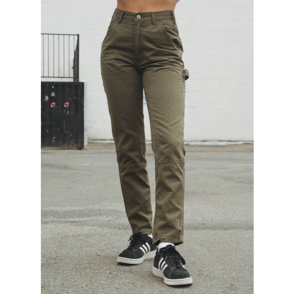 Brandy Melville Green High Waist Slim Cargo Pants